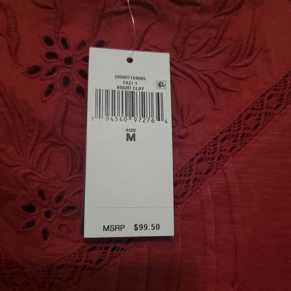 Lauren Ralph Lauren Embroidered Slub Jersey Top - NWT - Picture 11 of 14